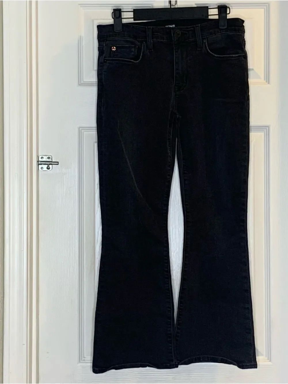 Hudson Natalie Mid Rise Bootcut Crop Jeans Black Size 27